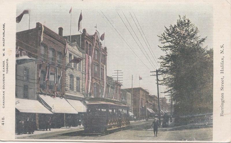 B77608  barrington street halifax  tramway  canada scan front/back image