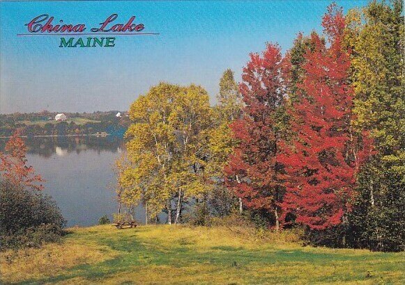 Autumn Colors Add To The Beauty Of This Picturesque Setting On China Lake Maine