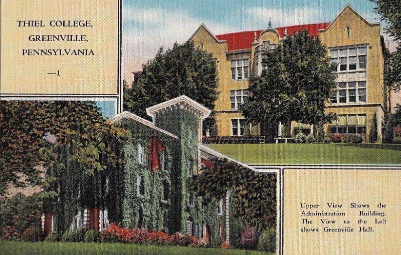 Postcard Thiel College Greenville PA