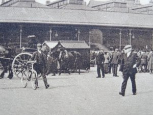 Durham DARLINGTON Market Place & Town Clock c1912 Postcard by WR&S