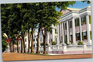 Postcard MA Nantucket - Colonial Manions - artist render