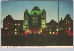 Illuminated Parliament Buildings, Queen's Park, Toronto, Ontario, 1970 Postcard