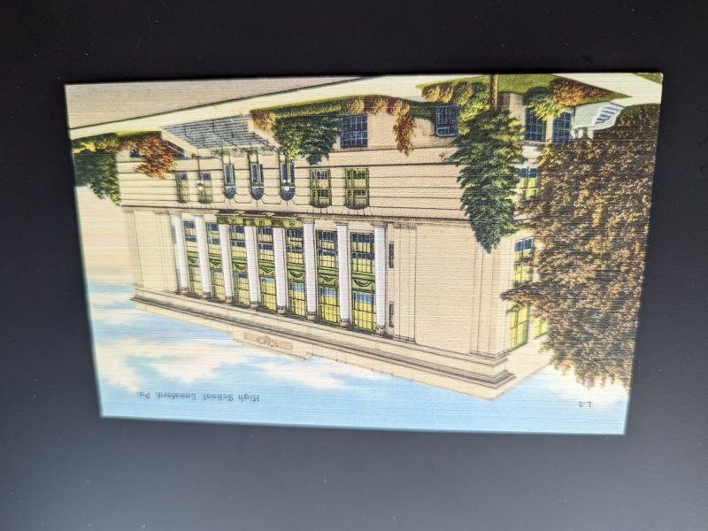 Gorgeous LINEN Card Lansford High School Pennsylvania never sent