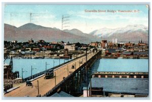 1917 Granville Street Bridge Vancouver British Columbia Canada Postcard