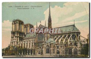 Old Postcard Paris Notre Dame 4 arr Face Lateral