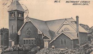 D55/ Medina Ohio Postcard 1931 Methodist Church Building