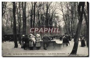 Old Postcard Petanque Paris Bois de Vincennes games balls Children TOP