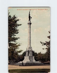 Postcard Soldiers' and Sailors' Monument, Muskegon, Michigan