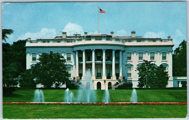 c1950s Washington DC White House South Front Fountains Capitol East Wing Chrome