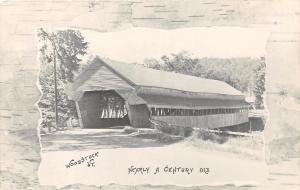 D74/ Woodstock Vermont VT Real Photo RPPC Postcard Covered Bridge c50s   18