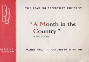 A Month In The Country Reading Repertory Company Palmer Hall Theatre Programme