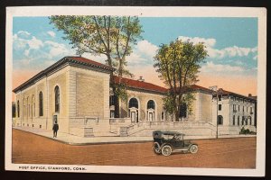 Vintage Postcard 1917 Post Office, Stamford, Connecticut (CT)