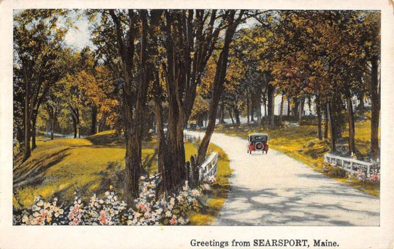 Searsport Maine Scenic Roadway Greeting Antique Postcard K93202