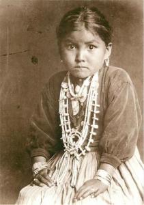 Navajo Silversmith's Daughter Native Girl Wearing Jewel