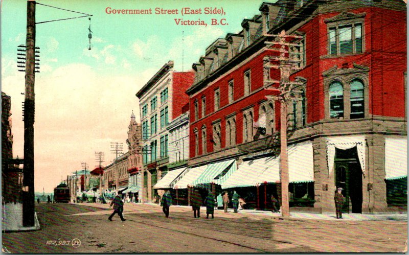 Victoria BC Canada Government Street Postcard unused 1900s/10s