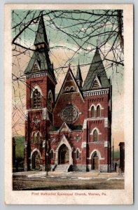 Warren PA First Methodist Episcopal Church Pennsylvania Postcard X27