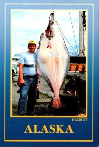 AK, Alaska  FISHERMAN & HIS 317½ POUND HALIBUT CATCH  Fishing~Fish  4X6 Postcard