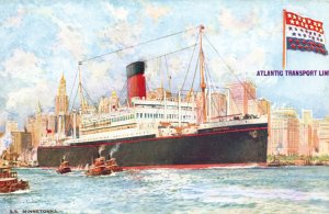 Steamship Minnetonka Atlantic Transport Line Ocean Liner Ship Postcard