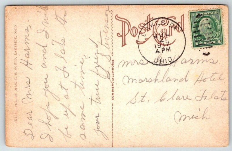 Vintage Ohio Postcard - Perry Park     Lakeside    1917