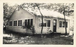 RPPC  SILVER LAKE - WILD ROSE, Wisconsin WI  Cottage ROSE HAVEN 1951 Postcard