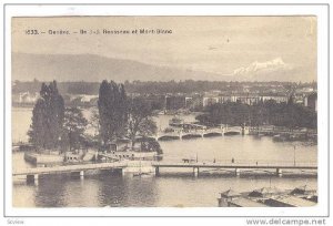 Geneve , Switzerland, 1900-10s ; Ile J-J. Rousseau et Mont-Blanc