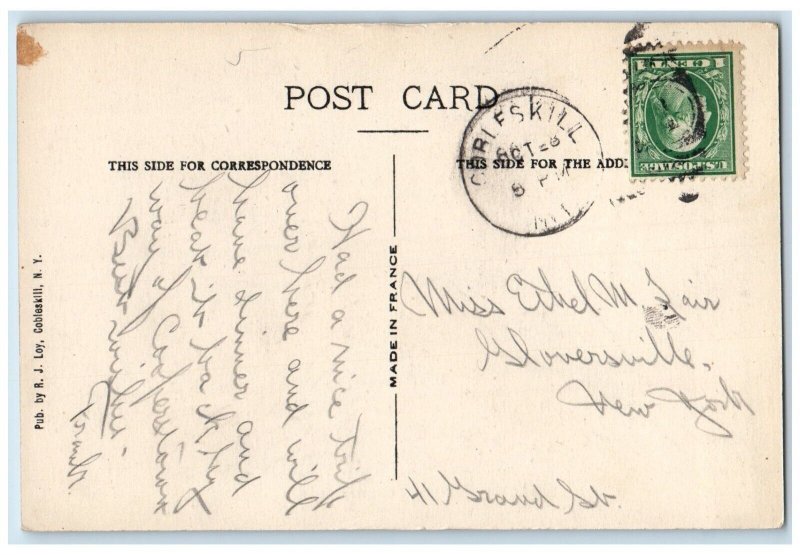 1920 SegoSago Park Bridge Fountain Trees Cobleskill New York Vintage