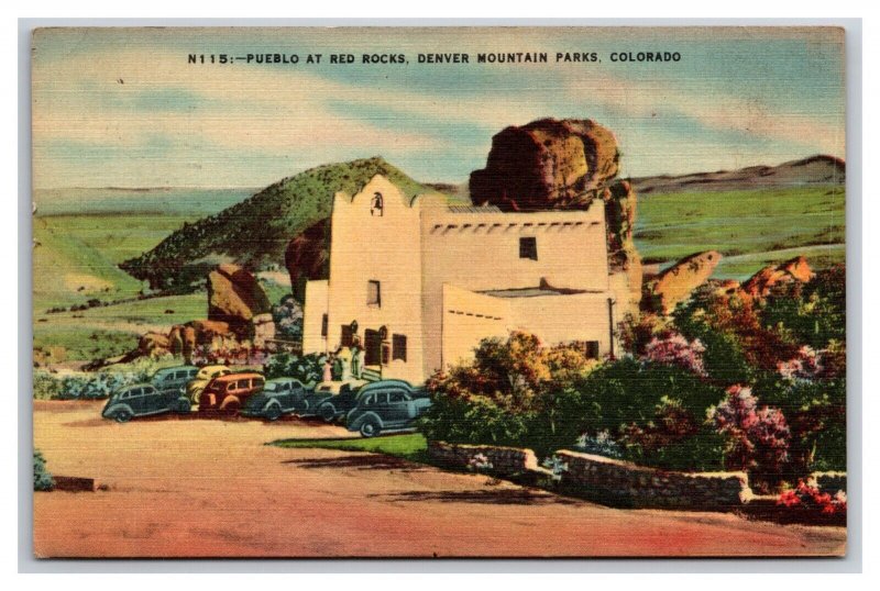 Pueblo Park of Red Rocks Denver Colorado CO Linen Postcard Z2