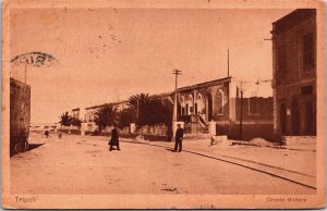 Libya Tripoli Circolo Militare Vintage Postcard C064