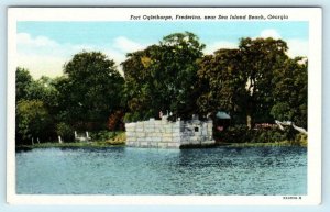 FORT OGLETHORPE, Frederica near SEA ISLAND BEACH, Georgia GA c1940s  Postcard