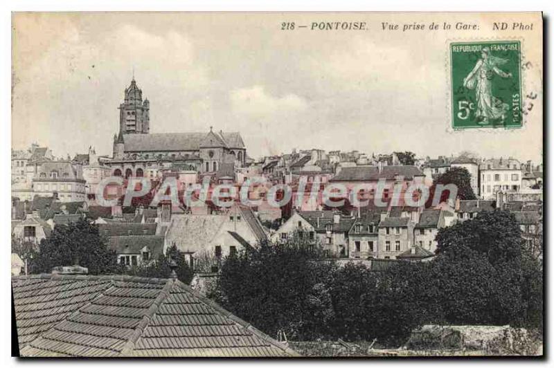 Old Postcard Pontoise View from the station