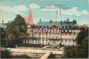 Old Postcard Strasbourg the Commissioner General and the Cathedral