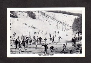 WI Trollhaugen Ski Slopes Area Resort Skiing Dresser Wisconsin Postcard