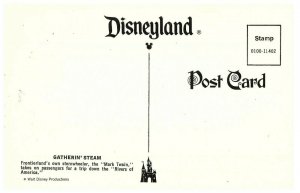 Vintage Disneyland Frontierland Postcard Mark Twain Steamboat Gatherin' Steam