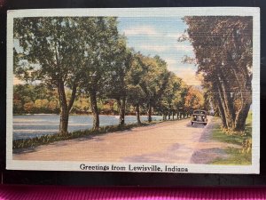 Vintage Postcard 1943 Greetings from Lewisville, Indiana (IN)