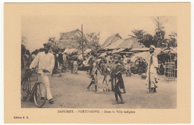 Benin; Dahomey, Porto Novo, In The Native Village PPC, By ER, Unused, c 1920's 