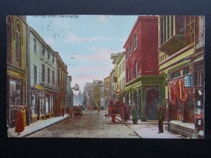 Cheshire WARRINGTON Sankey Street showing Butchers Shop c1905 Postcard