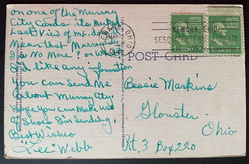 Vintage Postcard 1952 Greetings from Lake Winnipesaukee, NH