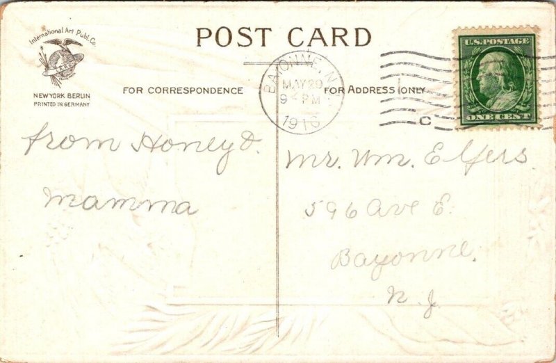 Betsy Ross 1910 Postcard - American Flag - Veteran - Army - Patriotic