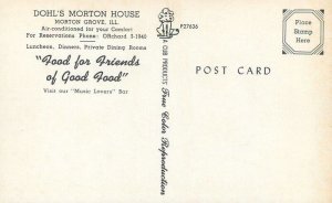 1950s Illinois Morton Grove Dohl's Morton House Postcard  Cub Products 22-11476