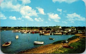 Vtg 1950s Crosby's Yacht Basin View of West Bay Osterville Cape Cod MA Postcard
