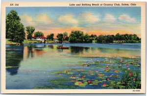 postcard Salem, Ohio - Lake and Bathing Beach at Country Club