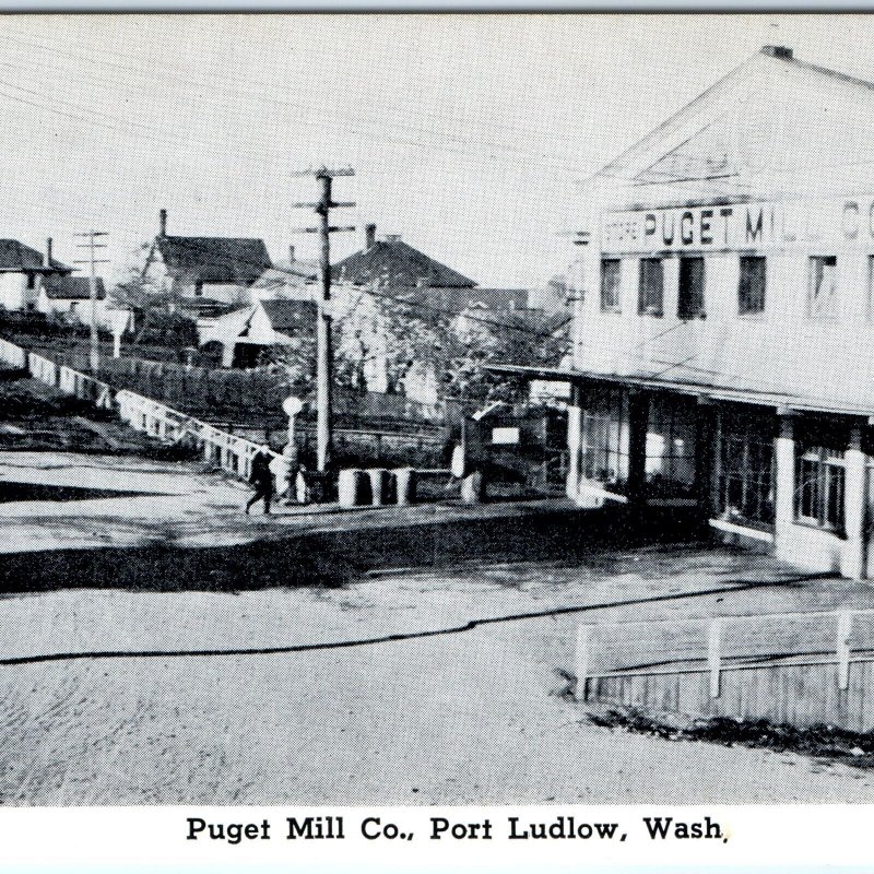c1960s Port Ludlow WA Puget Mill Co Milltown Hood Canal Sawmill Photo Repro A145