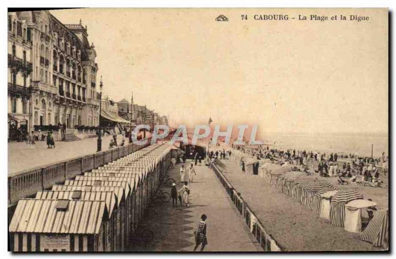 Old Postcard Cabourg La Plage and La Digue