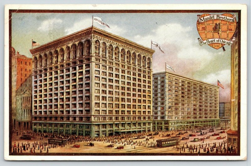 Chicago IL~Mandel Brothers Department Store~Heart Map~Artist Conception~1911 PC