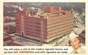 L&M, Chesterfield & Lark Cigarette Factory Durham, NC 1970 Vintage Postcard