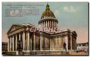 Paris Old Postcard Pantheon and the statue of Rousseau