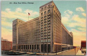 1950's New Post Office Chicago Illinois IL Postal Service Bldg. Posted Postcard