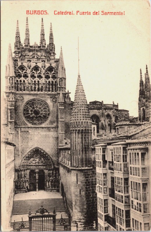 Spain Burgos Catedral Puerta del Sarmental Vintage Postcard C171