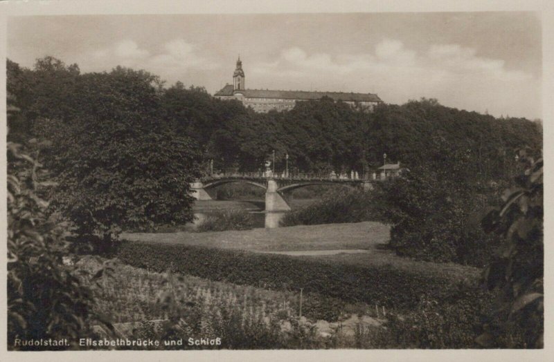 Rudolstadt Elisabethbrucke Und Schlos Bridge Pretty Real Photo Vintage Postcard