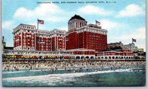 Vtg Atlantic City New Jersey NJ Chalfonte Hotel Haddon Hall 1940s View Postcard